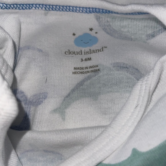 Cloud island 3-6 months one Piece. 3 one pieces beach, whales, stripe blue green - Picture 6 of 6